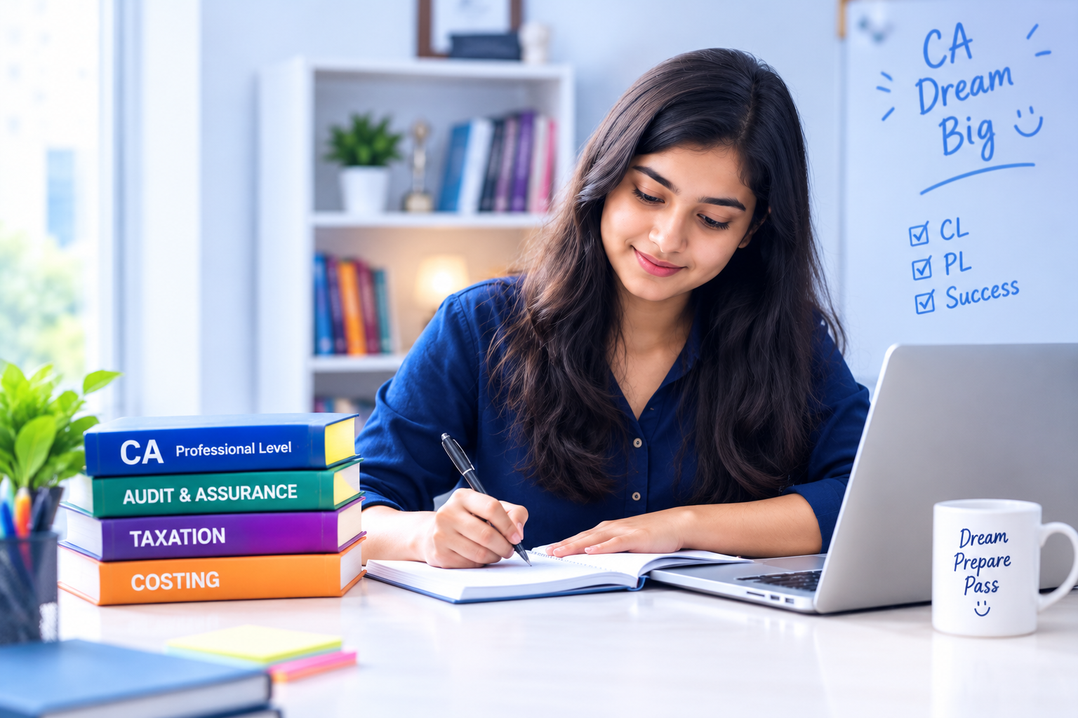 Student preparing for Chartered Accountancy examinations